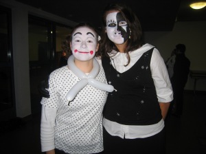 My clown friend and I...a picasso portrait. I was the most expensive thing there.